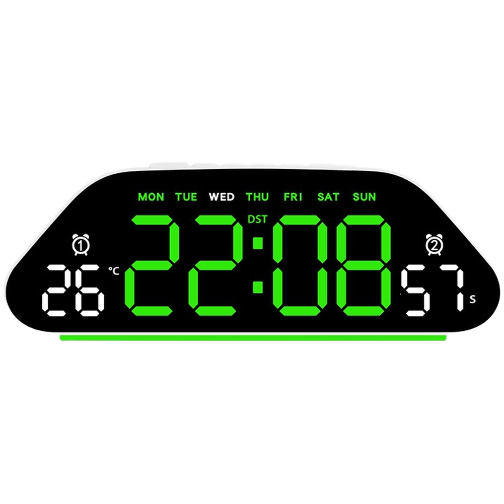 Large LED Digital Alarm Clock with Temperature Humidity Display for Home Office