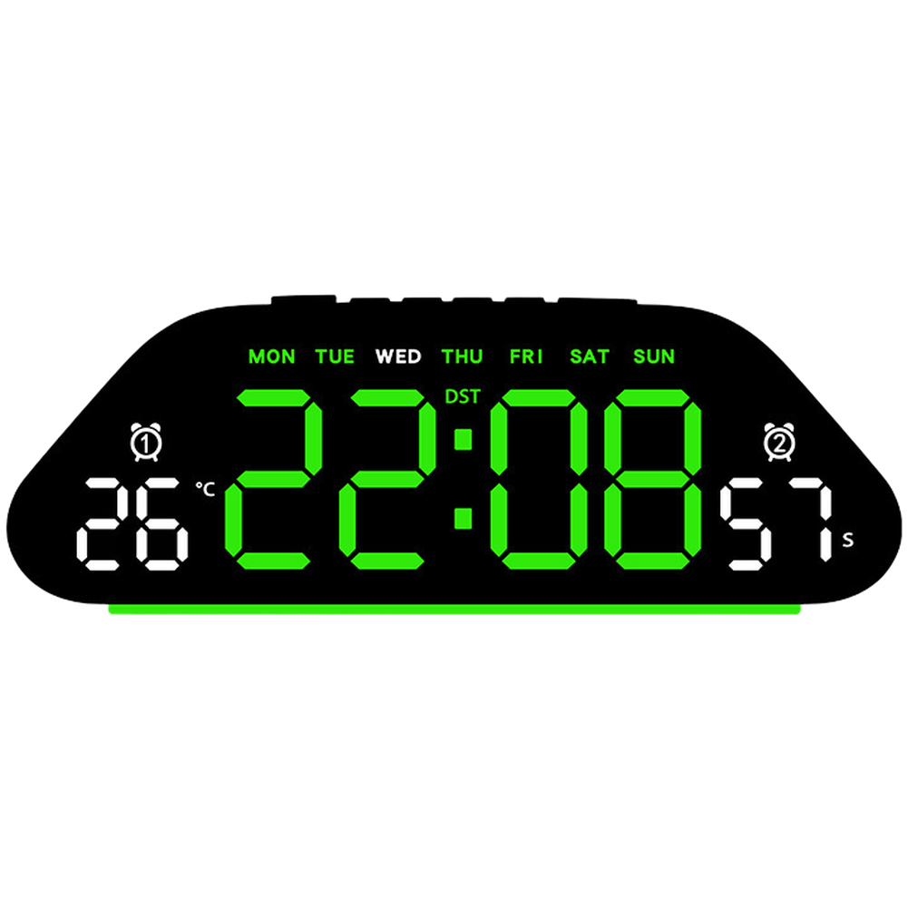 LED Digital Alarm Clock with Temp Humidity Display and Adjustable Brightness
