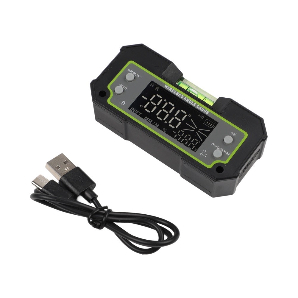Compact Digital Protractor with Rechargeable Battery and Magnetic Base