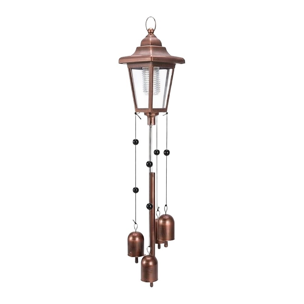 Outdoor Solar Wind Chime Lantern Iron Construction 4.7×4.7×20.1 in Size