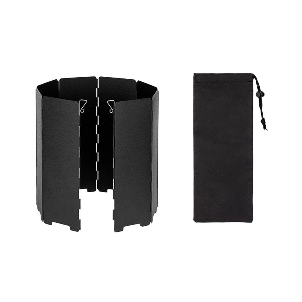 Aluminum For Camping Windshield with Built-in Ground Stakes for Stability