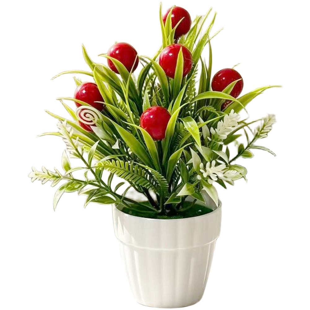 Artificial Potted Fruit Tree 20cm Tall for Tabletop Living Room Bedroom Decor