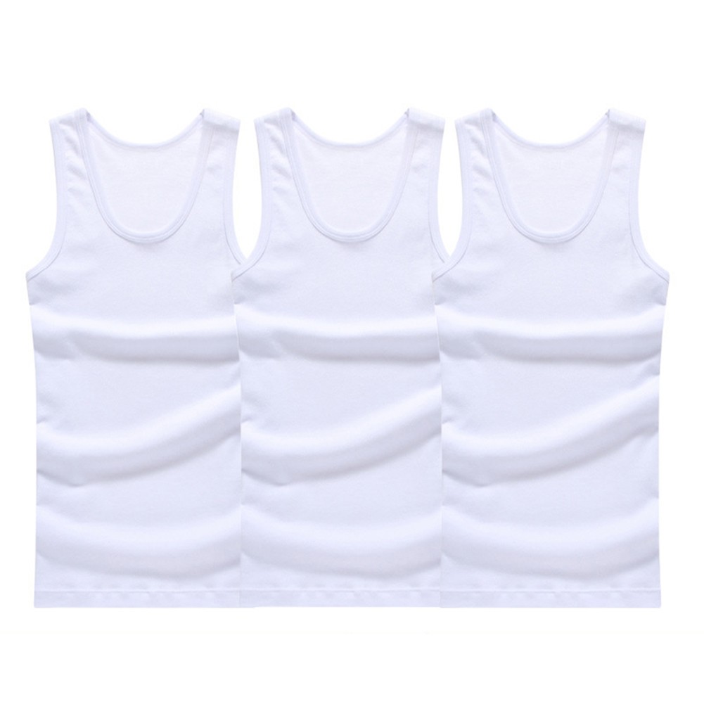 3PCS Men’s Sleeveless Cotton Tank Tops For Slim Fit Regular Length Undershirts