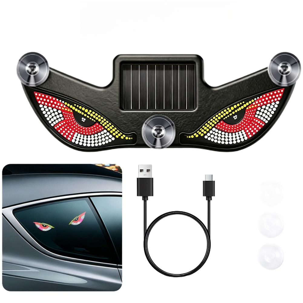 LED Triangle Window Light for Vehicle Rear Solar Powered Suction Mount