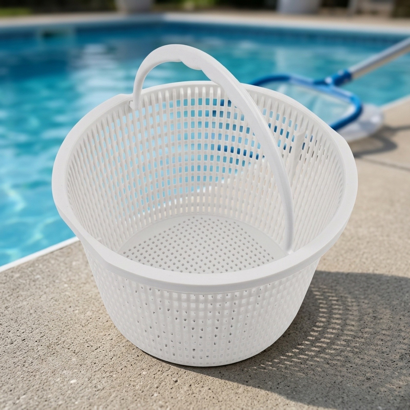 White Pool Skimmer Basket 20.5 cm Large Capacity for Pools Sinks and Bathtubs - Produktbild 7