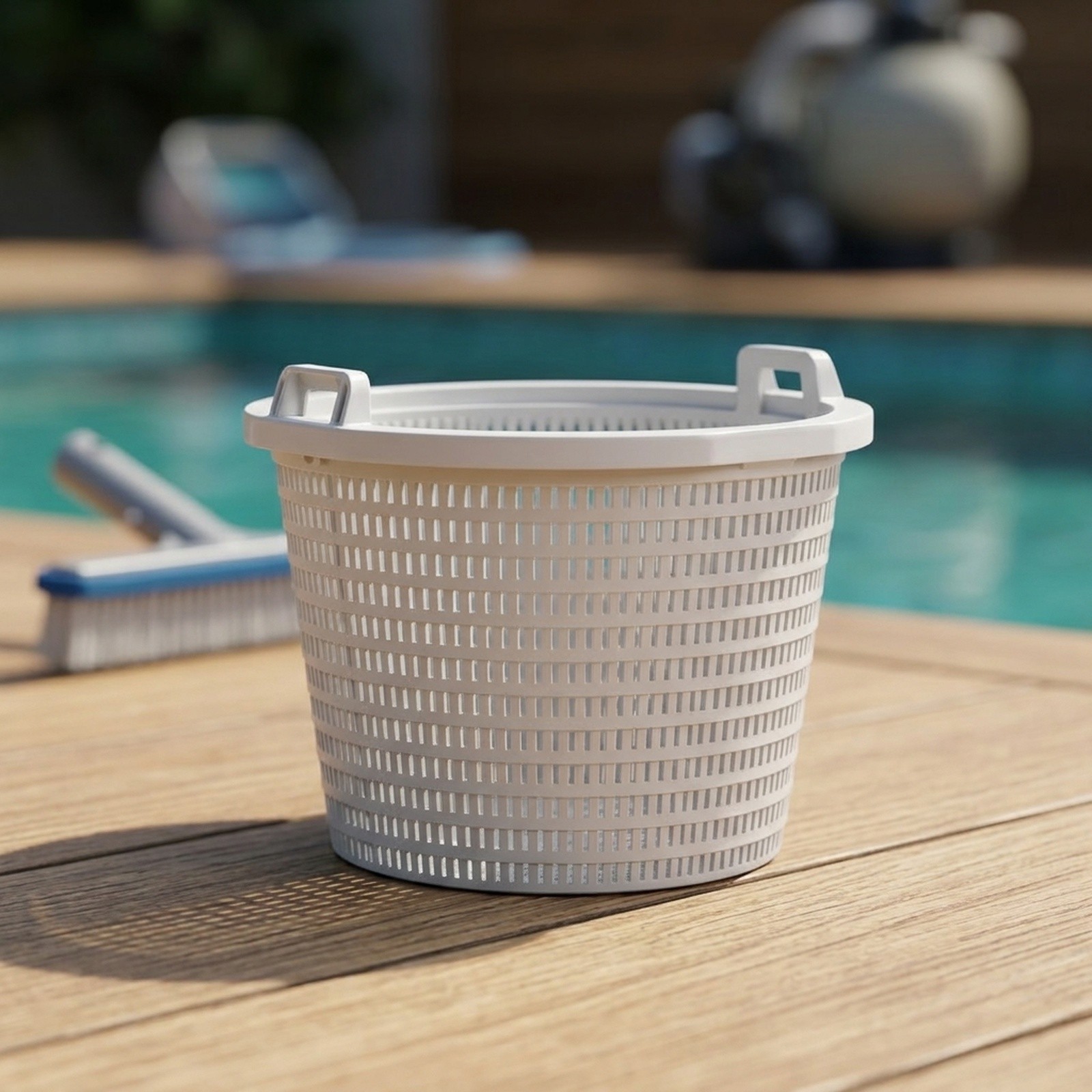 White Pool Skimmer Basket 20.5 cm Large Capacity for Pools Sinks and Bathtubs - Produktbild 3