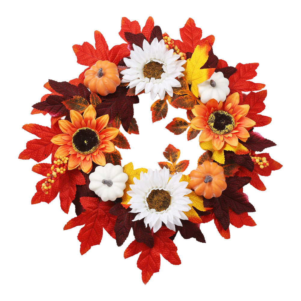 17.72in/45cm Preassembled Wreath with Latent Hanging Loop for Quick Setup
