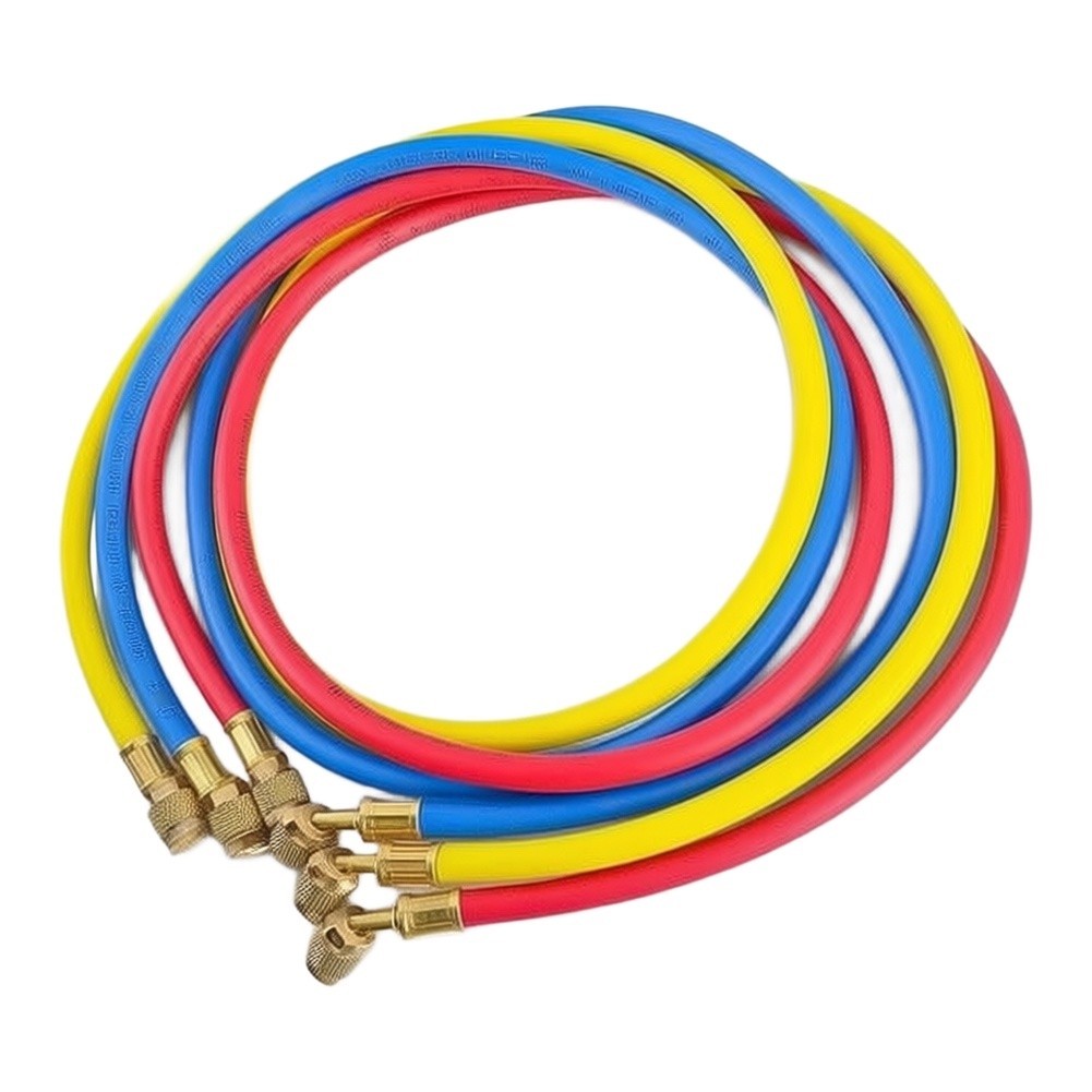 Leak Resistant AC Charging Hose Kit for R22 R134a R410a Systems Red Blue Yellow