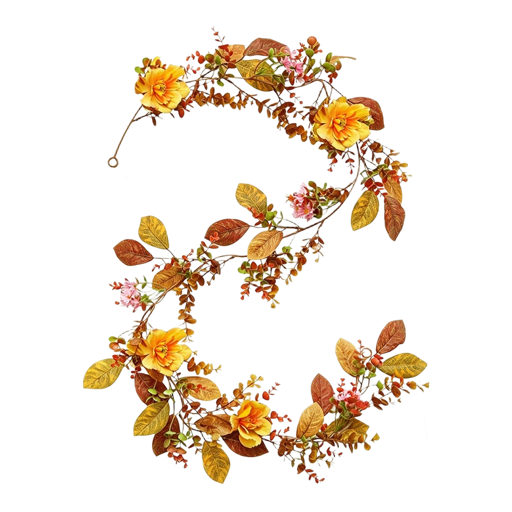 For Indoor Home Decoration Autumn Floral Garland Waterproof Printed Cloth
