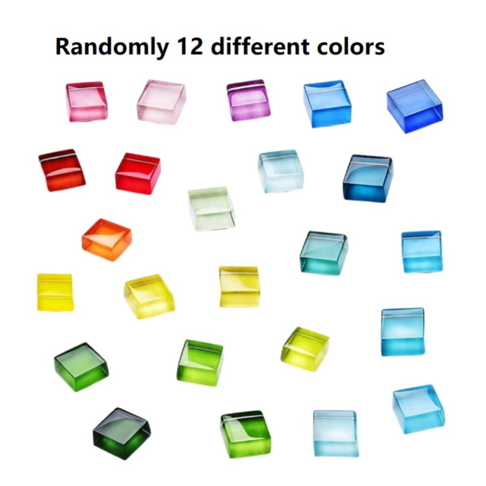 Colorful Glass Mosaic Fridge Magnets Handmade 1.5×1.5×0.6 cm for Kitchen Decor