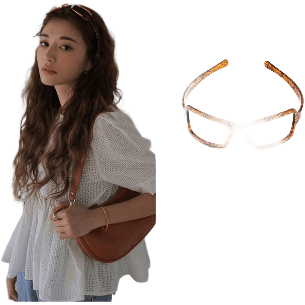 Plastic Resin Headband for Womens Hair Leopard Amber Pattern Non Slip Design