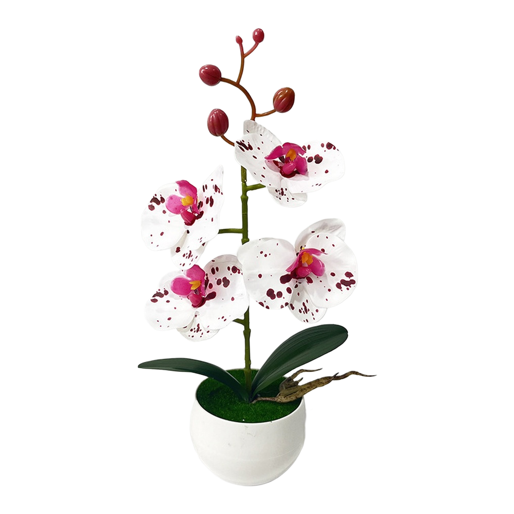 12in Artificial Orchid with Detailed Petals Soft Plastic For Home Garden Decor
