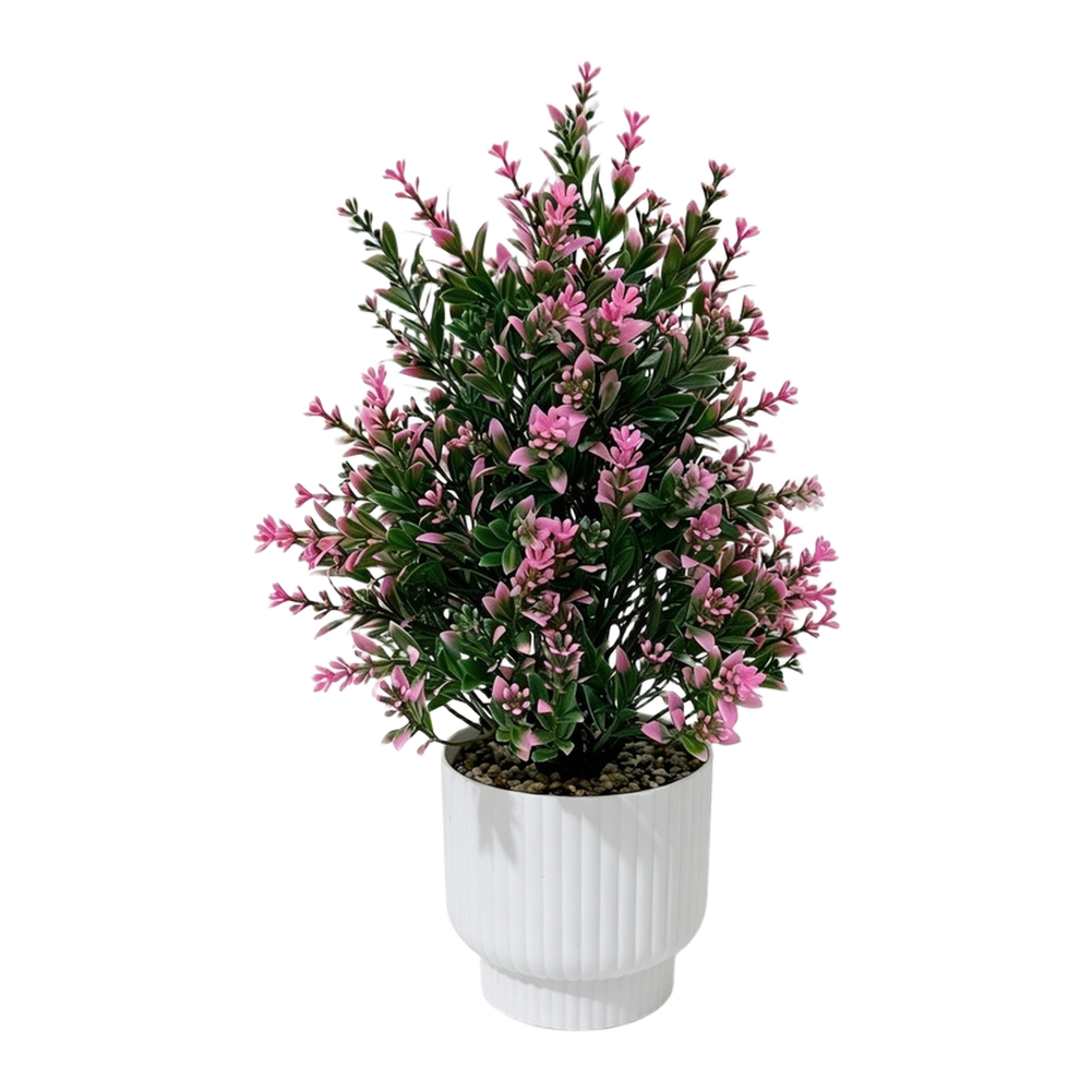 Artificial Bonsai Plant with Lavender Blossoms for Nordic Style 30cm Potted