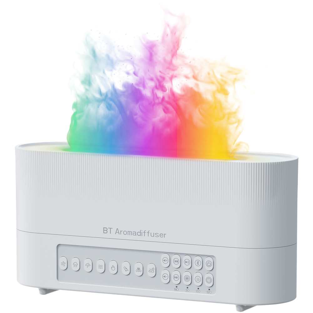 Wireless Speaker Aroma Diffuser with Simulated Flame Mood Light for Home Use