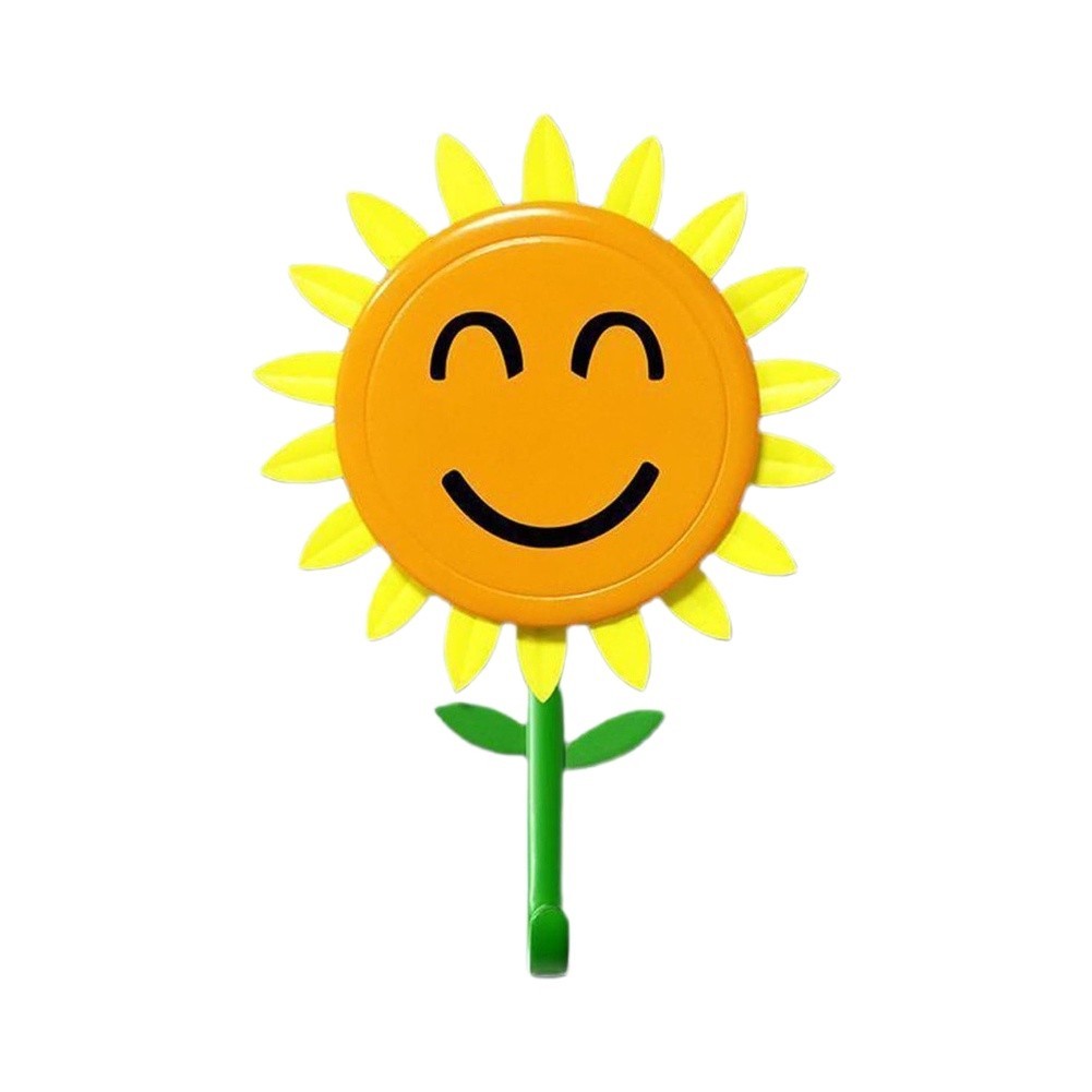 Retractable Plastic Flower Wall Hook for Hanging Keys Bags Decor 90x130mm
