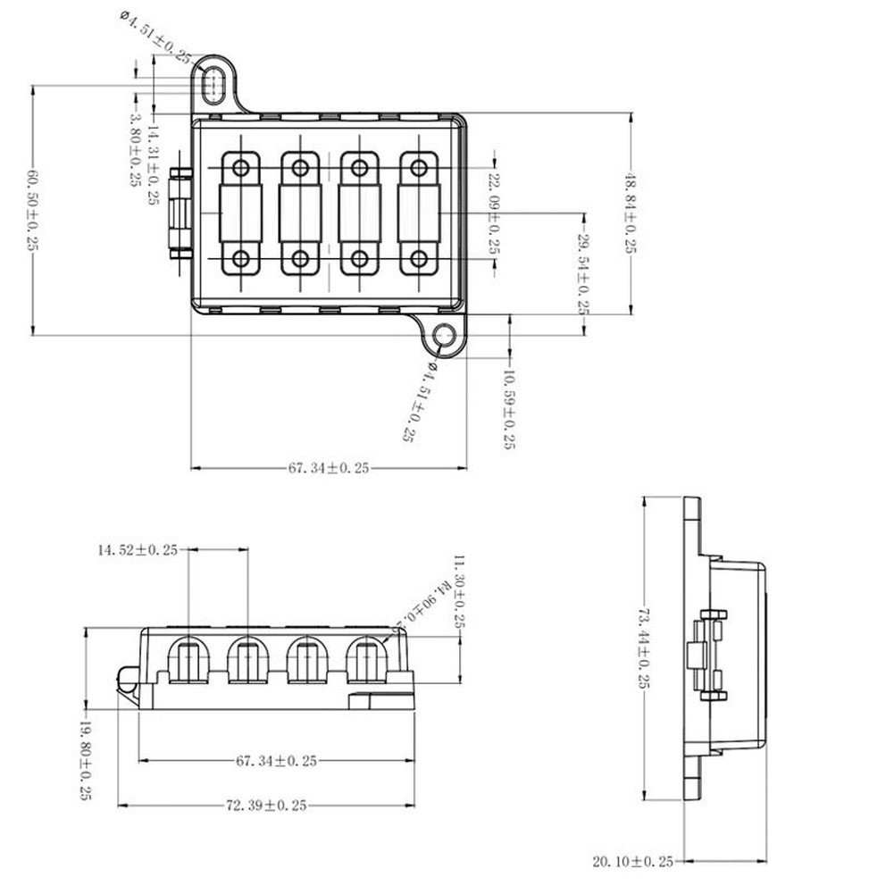 Waterproof 2pcs Dual-Path Fuse Box for Auto For Electrical Systems 83x23x39mm