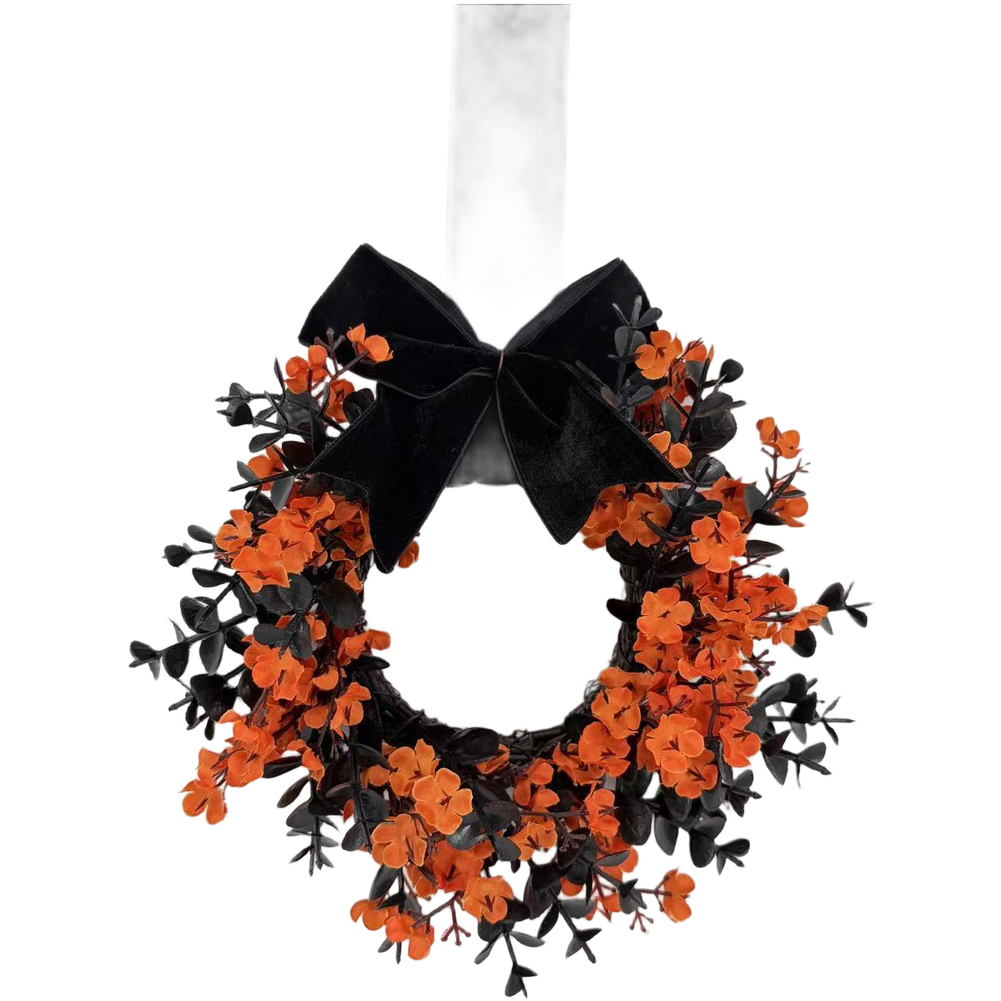 Halloween Wreath Festive Wall Hanging Sturdy Plastic Material 22cm Diameter