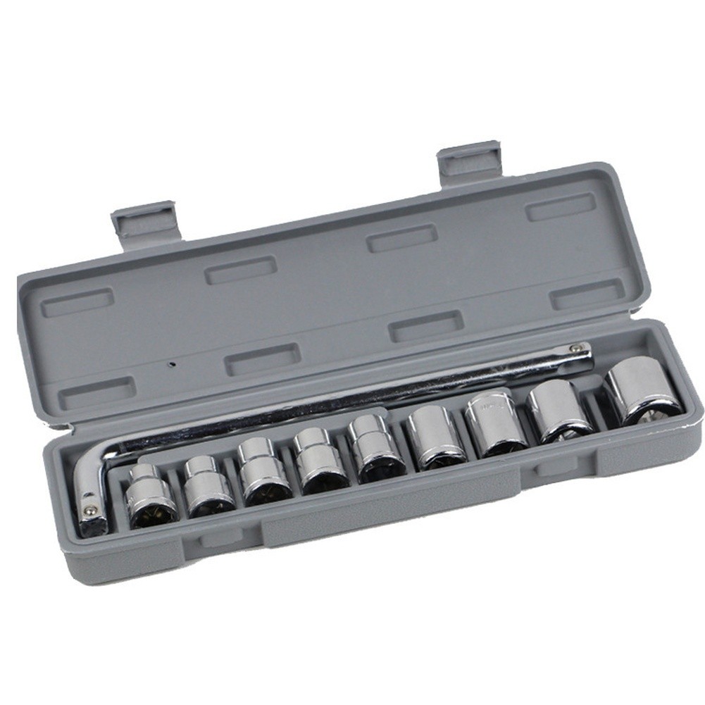 Carbon Steel Socket Set 10PC Metric 8mm 10mm 11mm 12mm 13mm 14mm 17mm 21mm 24mm