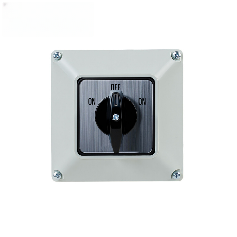 4 Pole ON-OFF-ON 3 Position Changeover Switch with IP65 Protective Enclosure