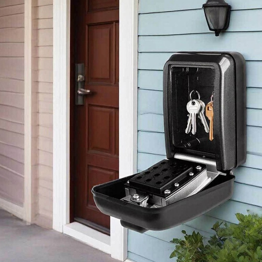 Outdoor Key Box with Button Lock System for Secure to Spare Keys Outside