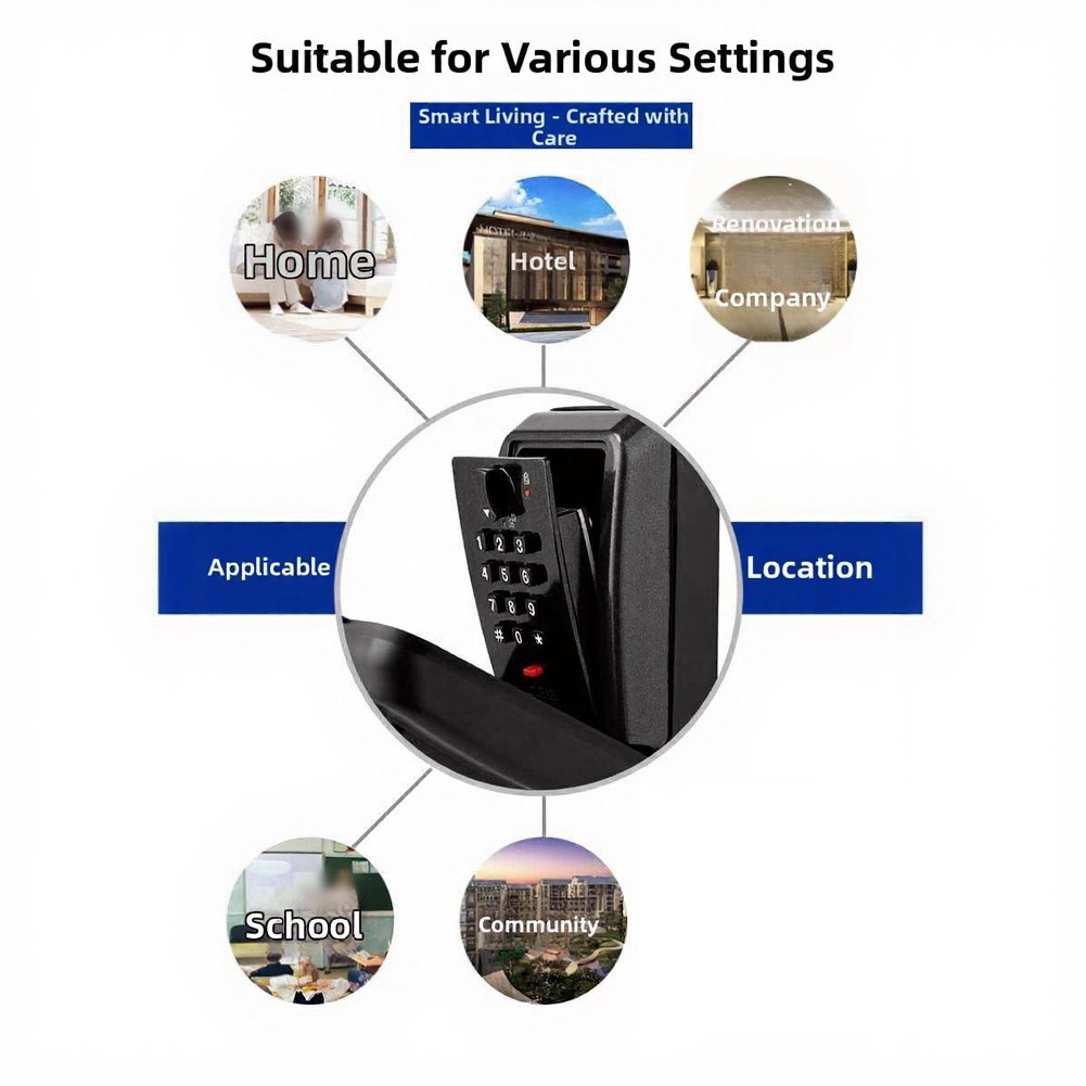 Outdoor Key Box with Button Lock System for Secure to Spare Keys Outside