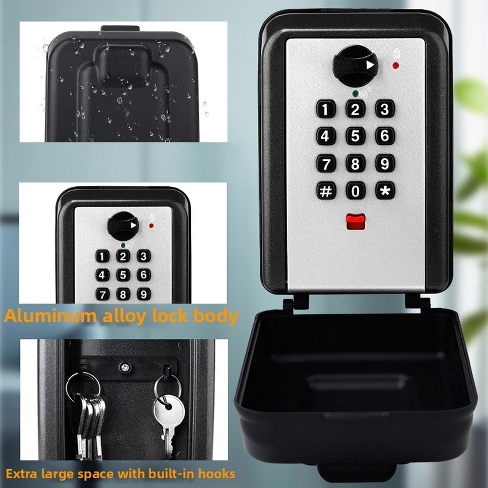 Outdoor Key Box with Button Lock System for Secure to Spare Keys Outside