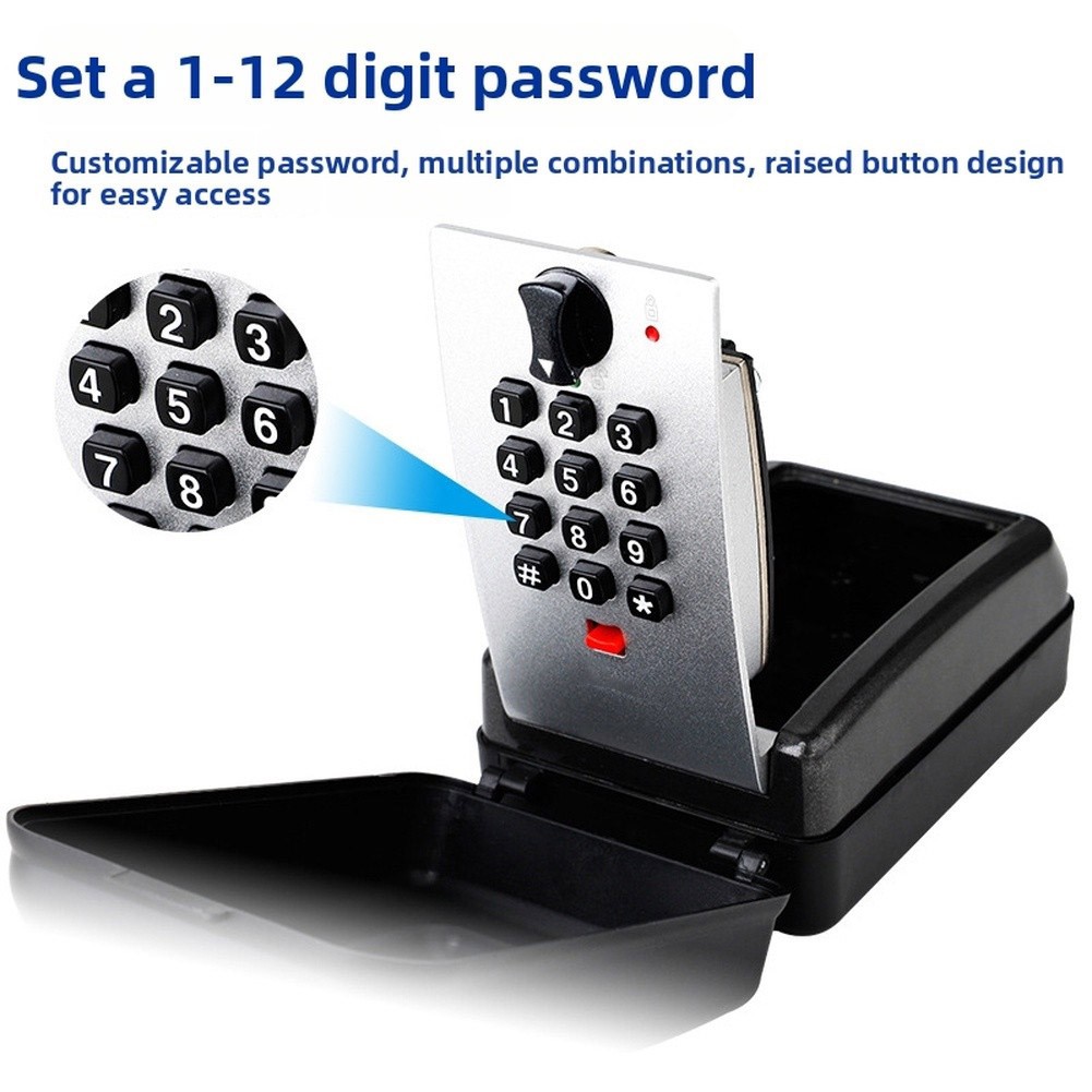 Outdoor Key Box with Button Lock System for Secure to Spare Keys Outside