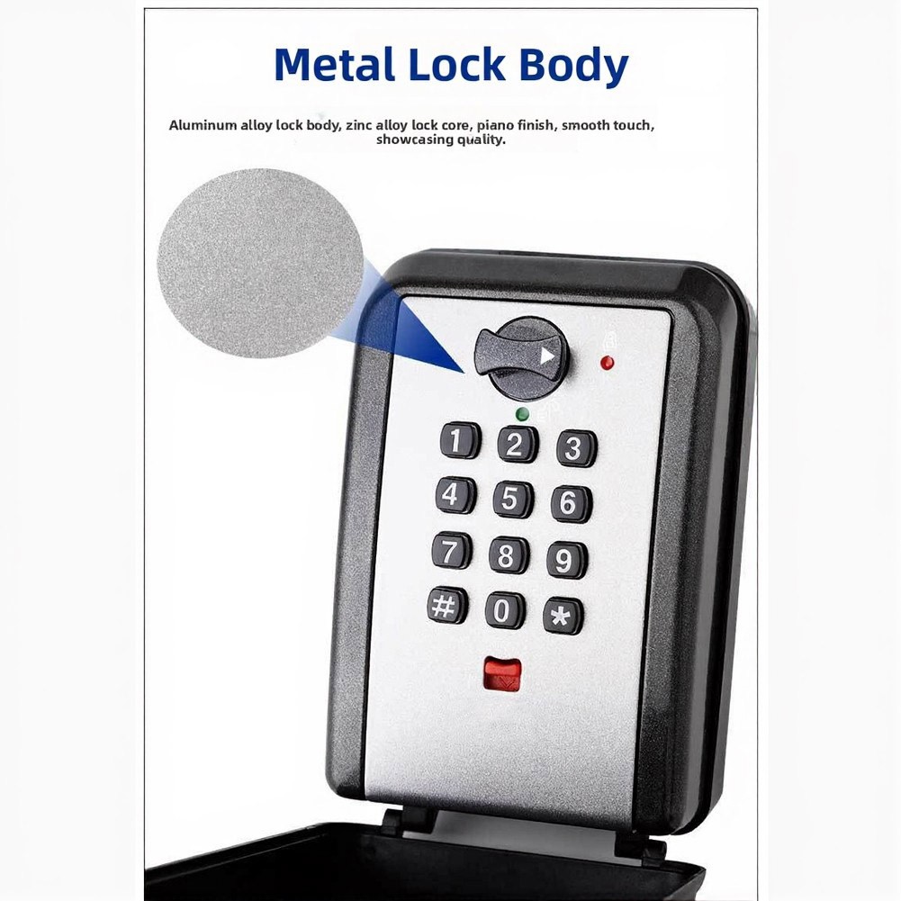 Outdoor Key Box with Button Lock System for Secure to Spare Keys Outside
