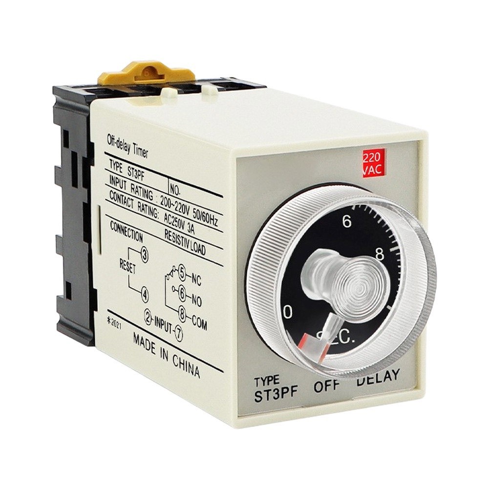 ST3PF Small Factor Delay Relay DC24V AC220V 9x4x5cm for Panel Mounting