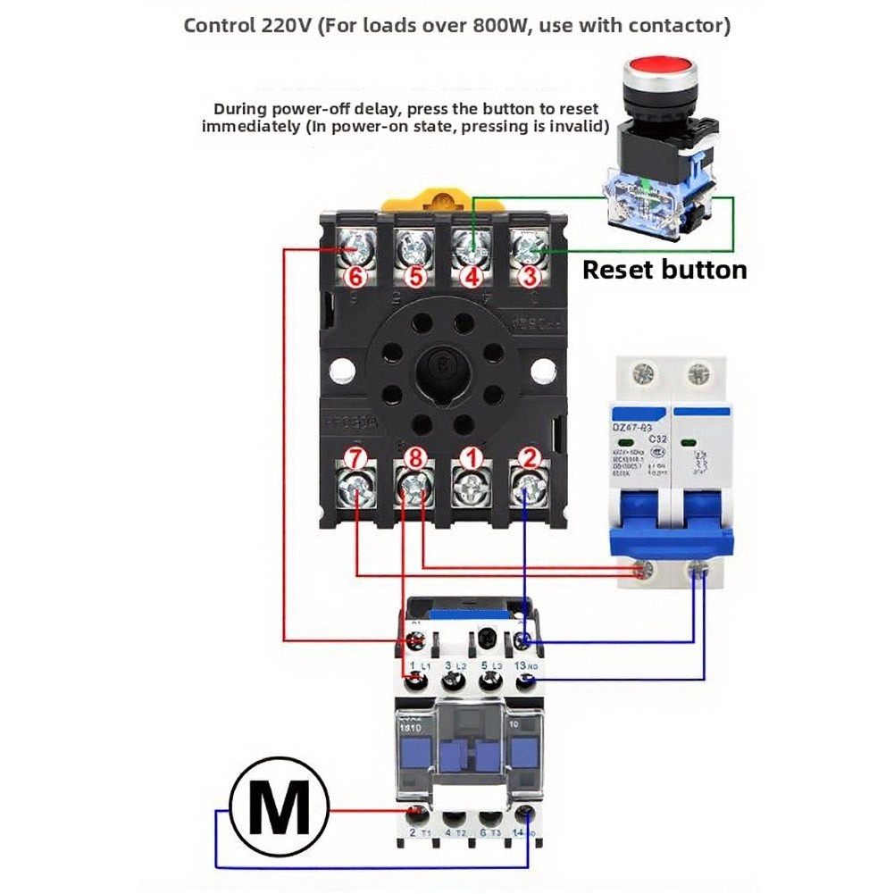 ST3PF Small Factor Delay Relay DC24V AC220V 9x4x5cm for Panel Mounting