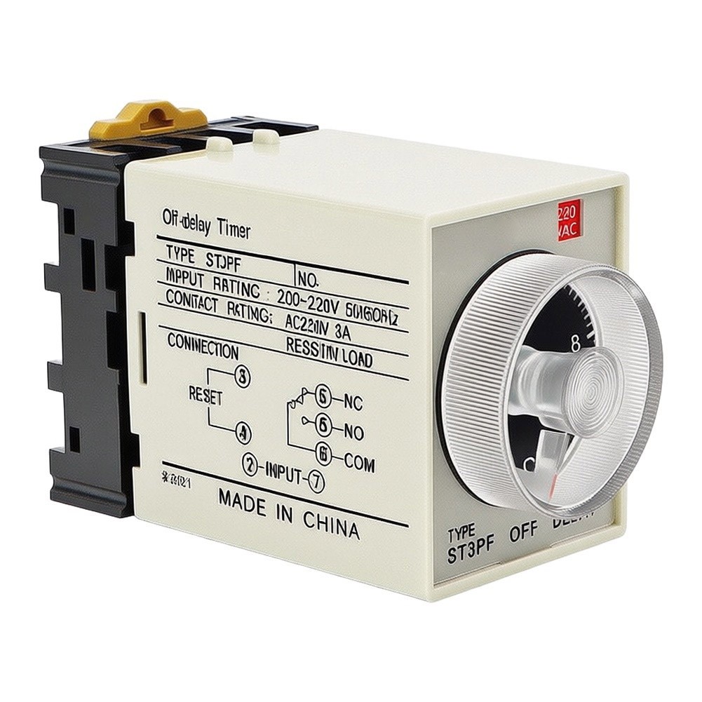 ST3PF Small Factor Delay Relay DC24V AC220V 9x4x5cm for Panel Mounting