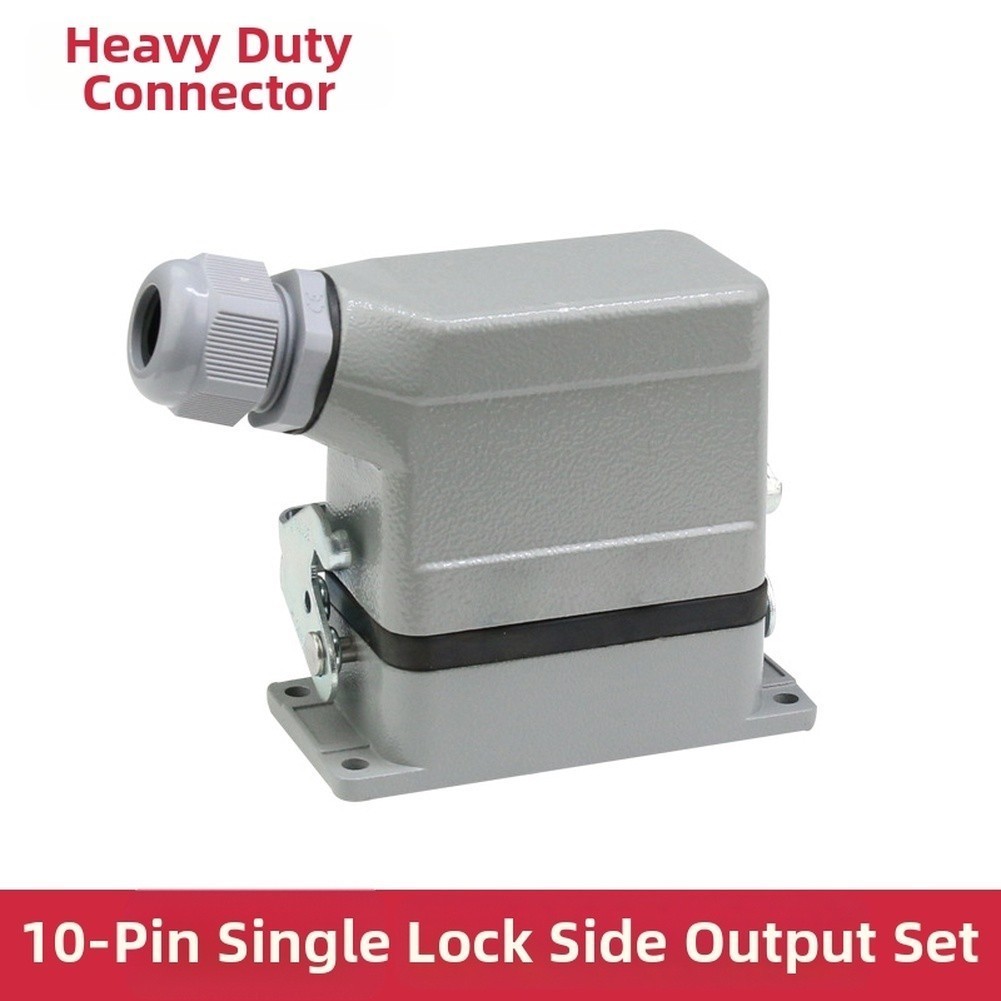 10-Pin Rectangular Aviation Receptacle with IP65 Protection Polycarbonate