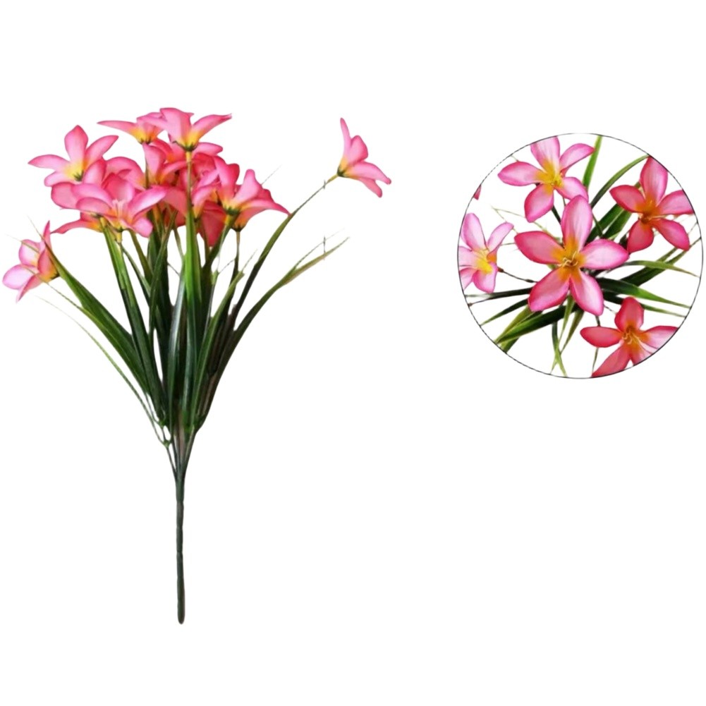 Faux Lily Flower Bouquet 35cm Height Plastic Silk Material for Home Office Use