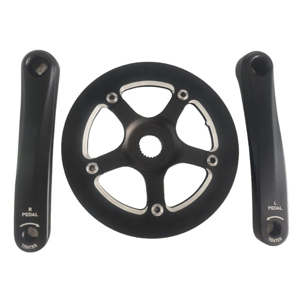 Aluminum Steel Crankset 130BCD 24T Chainwheel for E-Bike For Single Speed