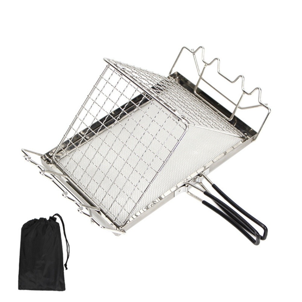 Portable Grill Rack Stainless Steel Construction Lightweight Design Compact Size