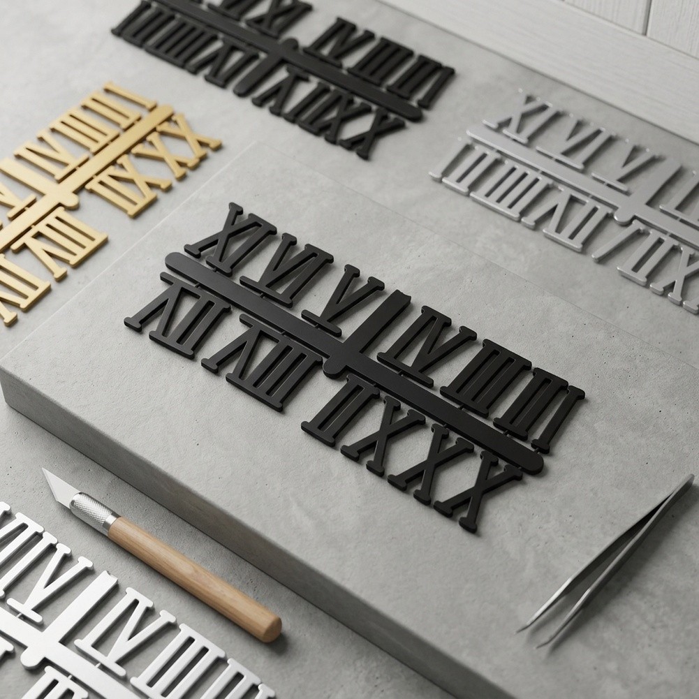 Enhance Your Home Decor DIY Roman Numeral Clock Parts Gold Silver Black Options - Produktbild 10