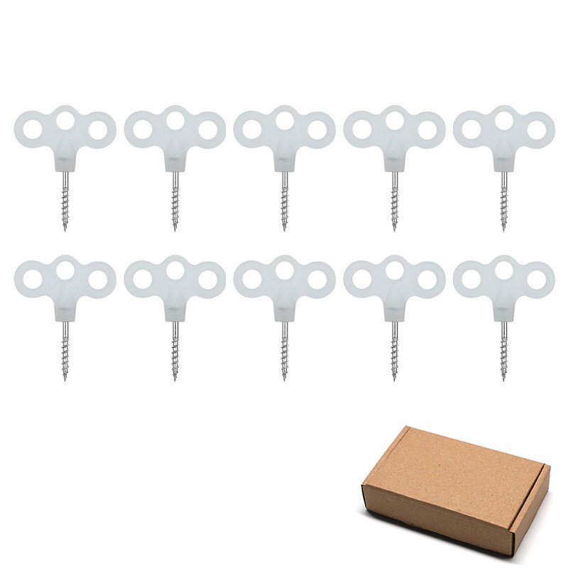 Glow-in-the-Dark 3-Prong Stainless Steel Stakes for Securing Tents in Darkness