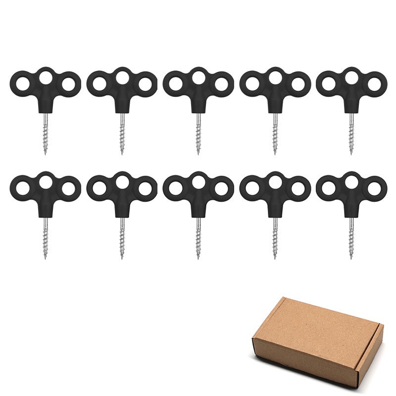 Glow-in-the-Dark 3-Prong Stainless Steel Stakes for Securing Tents in Darkness