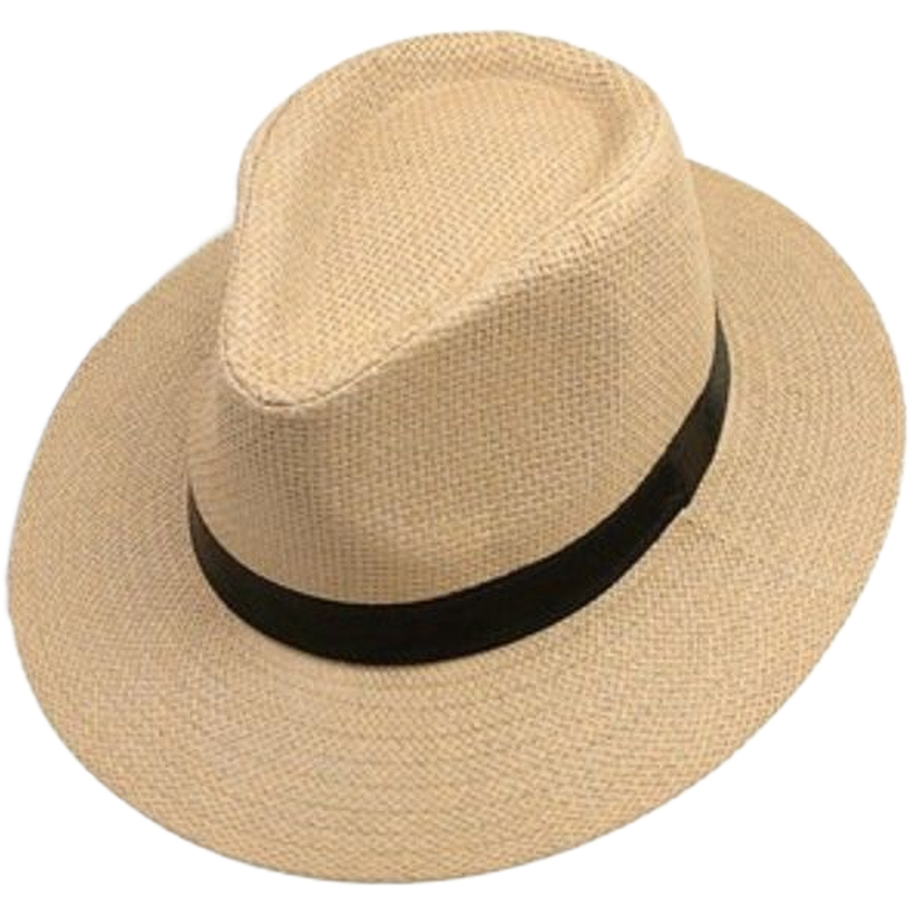 Breathable Wide Brim Straw Hat 58cm Head Size Sunshade for Outdoor Use