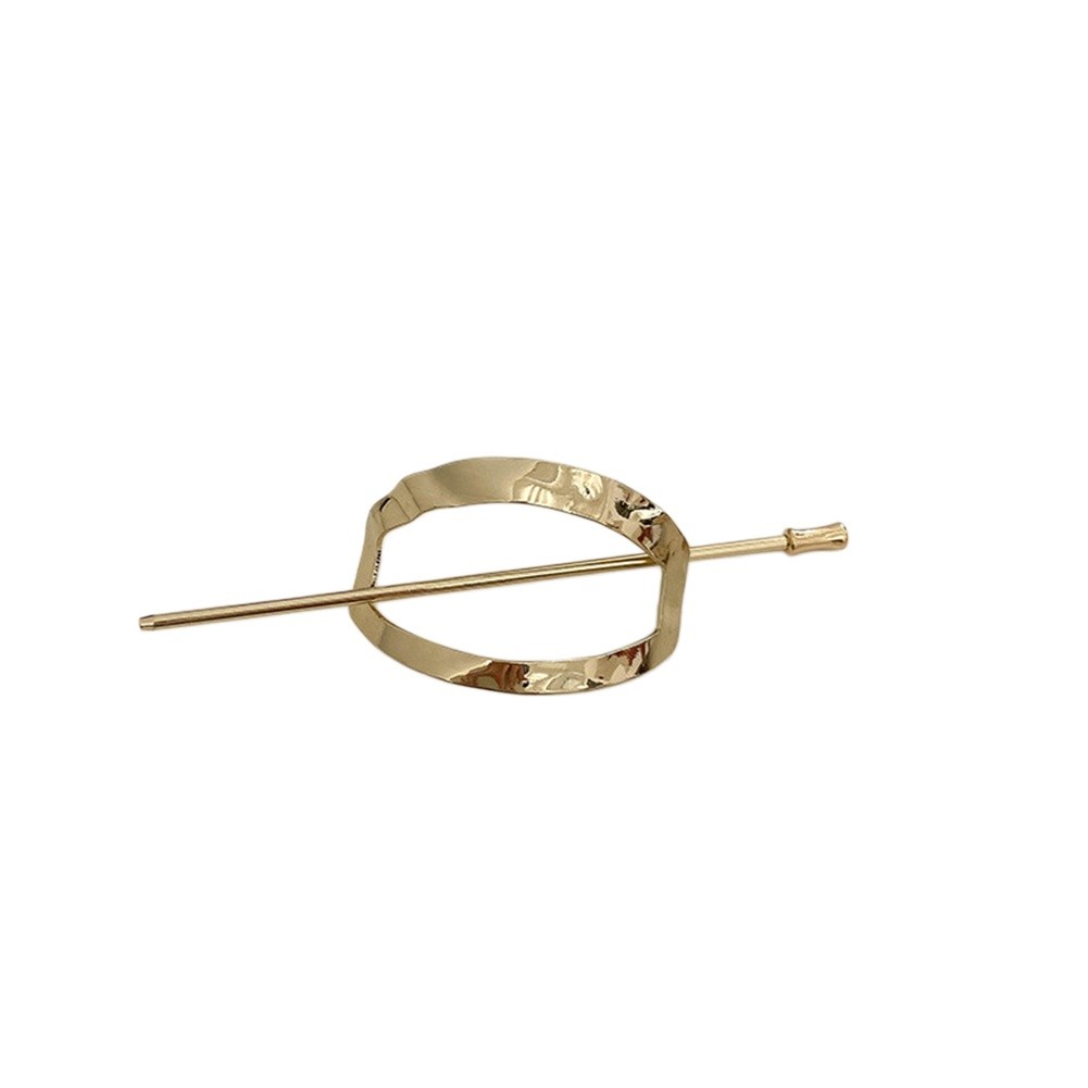 Elegant Bun Hairpin Minimalist Round Design Alloy Hair Accessory for Daily Wear