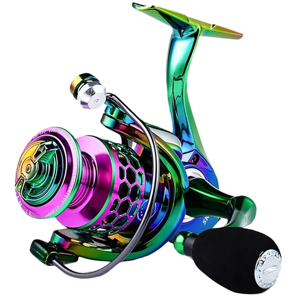 Aluminum Fishing Reel Rainbow Coated 1000-6000 Models 5.0:1 4.7:1 Speed Ratio