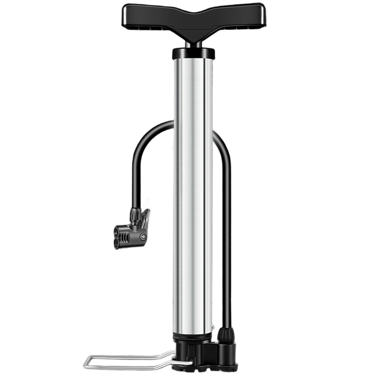Manual Air Pump Stainless Steel 160 PSI for Bike Car Motorcycle Ball Inflation
