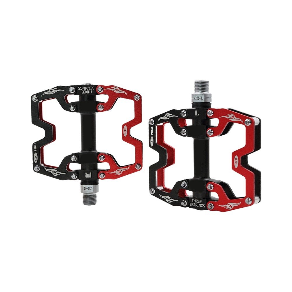 Mountain Bike Pedal Aluminum Alloy with Steel Axle 117×104.5mm Black Silver