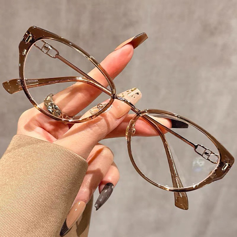 Korean Style Cat Eye Glasses Frame for Women with Anti Light Protection