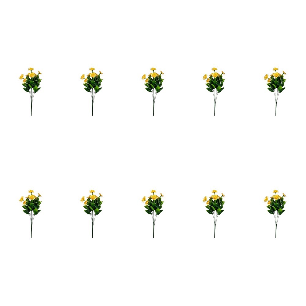 Home Decor Artificial Flower Bouquet Bendable Stems Yellow Purple White