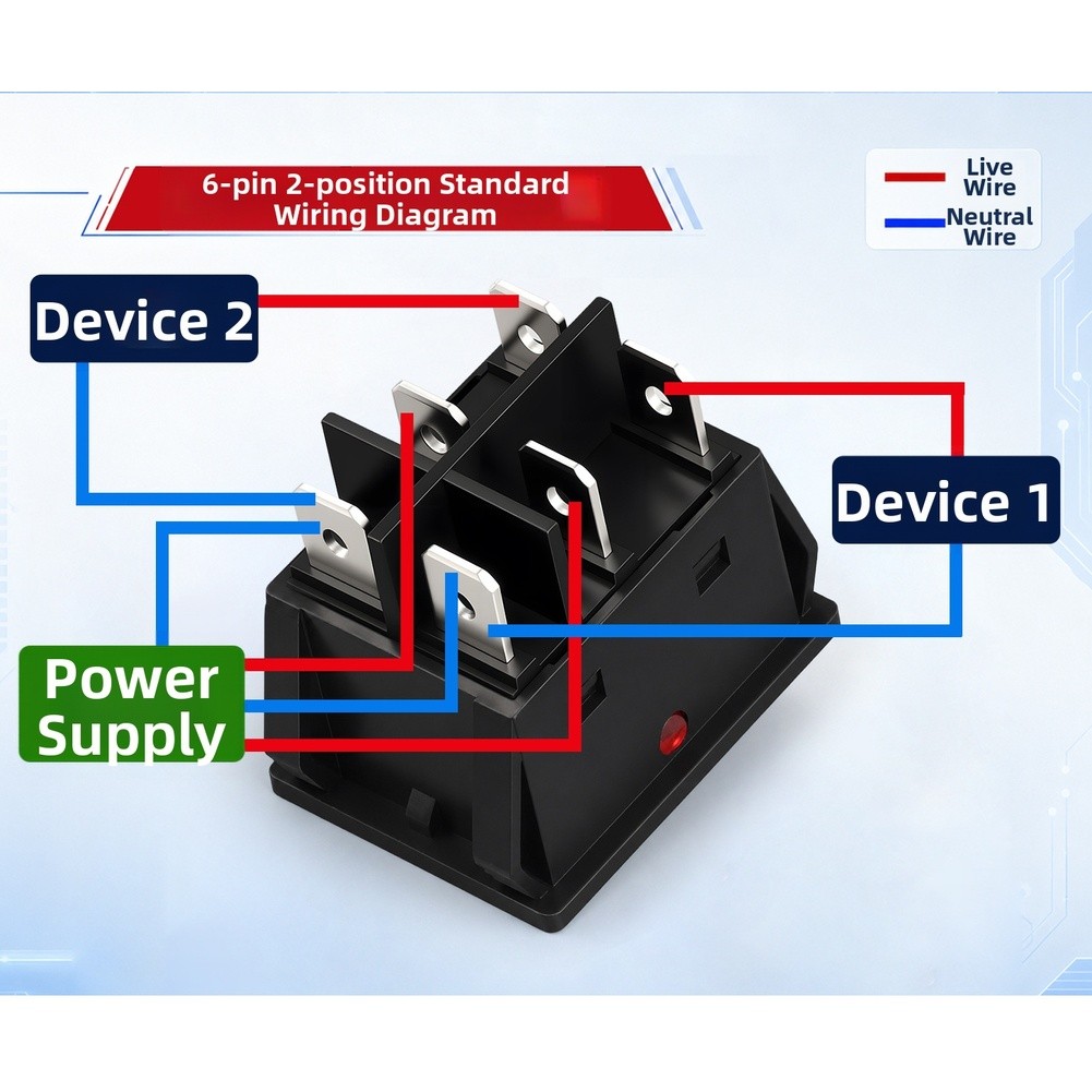 3pcs 30A KCD4 Boat Shaped Switch with LED Indicator 2.2 3.02cm Dimensions