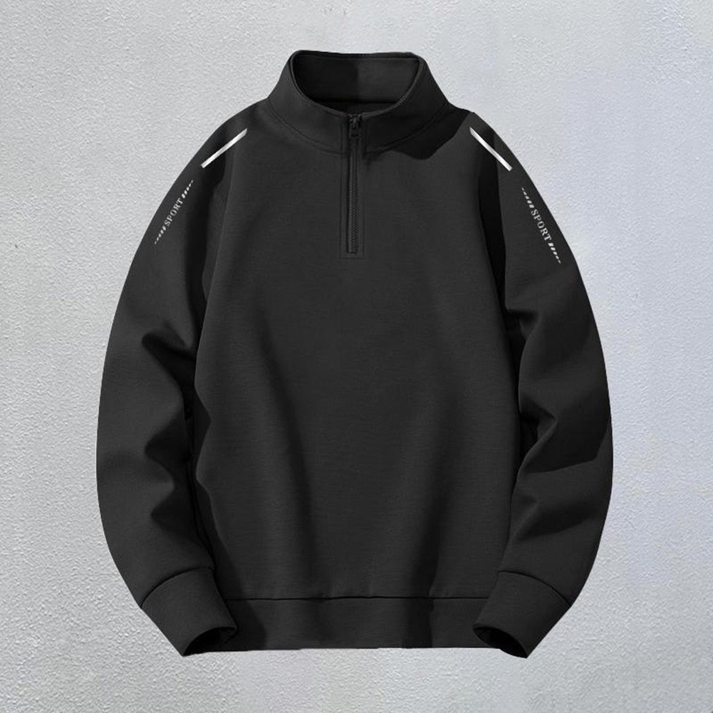 Polyester Spandex Men’s Sweatshirt Half Zip Long Sleeve Casual Pullover Style