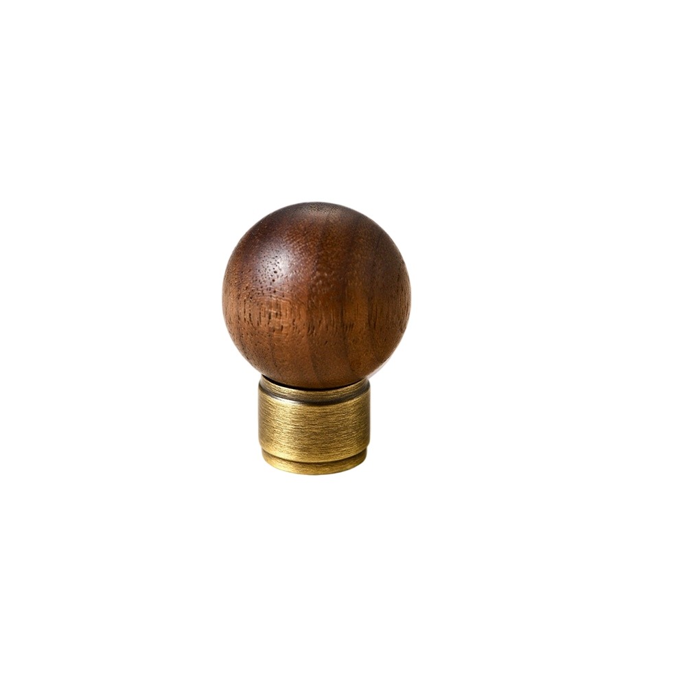 25mm Wood and Brass Pulls for Cabinets and Drawers with Pre Screws and Hardware
