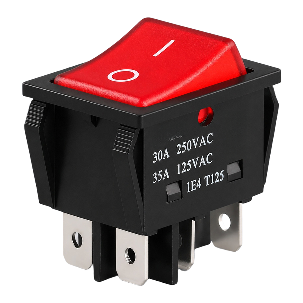 3pcs 30A KCD4 Boat Shaped Switch with LED Indicator 2.2 3.02cm Dimensions