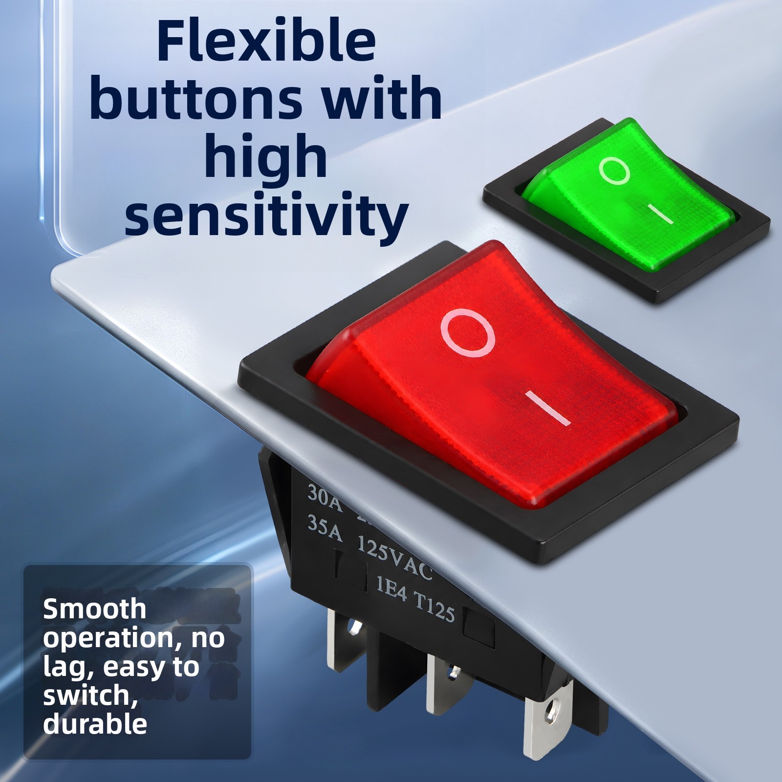3pcs 30A KCD4 Boat Shaped Switch with LED Indicator 2.2 3.02cm Dimensions